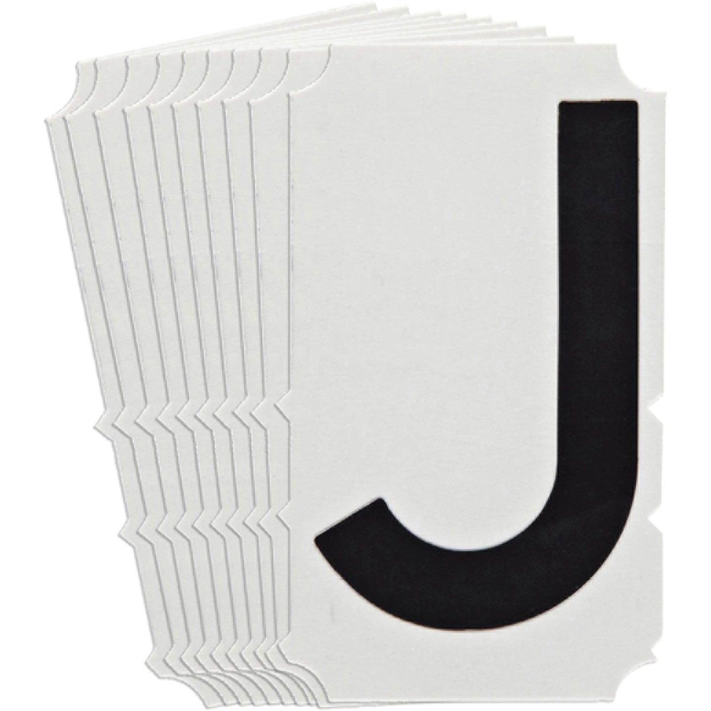 Brady Quick-Align®Individual Gothic Number and Letter Labels, J, 6" H, Black