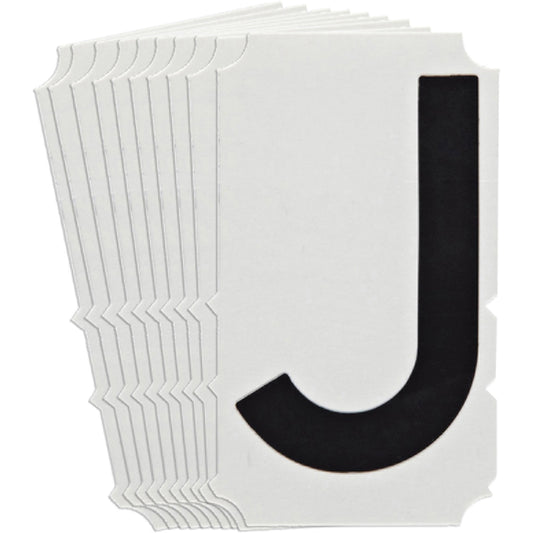 Brady Quick-Align®Individual Gothic Number and Letter Labels, J, 6" H, Black