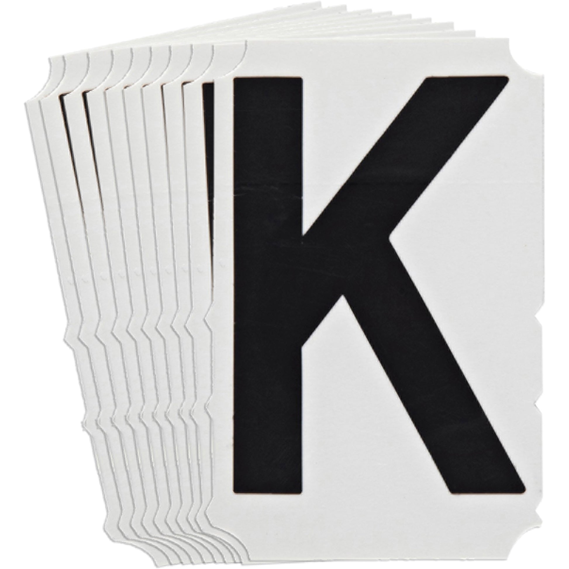 Brady Quick-Align®Individual Gothic Number and Letter Labels, K, 6" H, Black