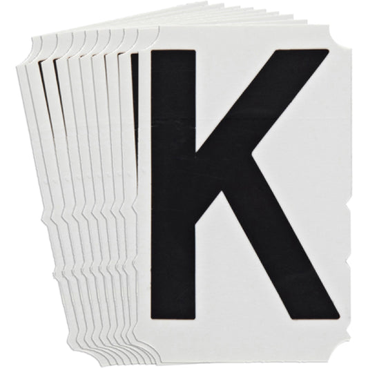 Brady Quick-Align®Individual Gothic Number and Letter Labels, K, 6" H, Black