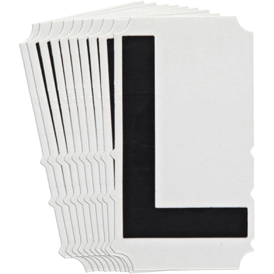 Brady Quick-Align®Individual Gothic Number and Letter Labels, L, 6" H, Black