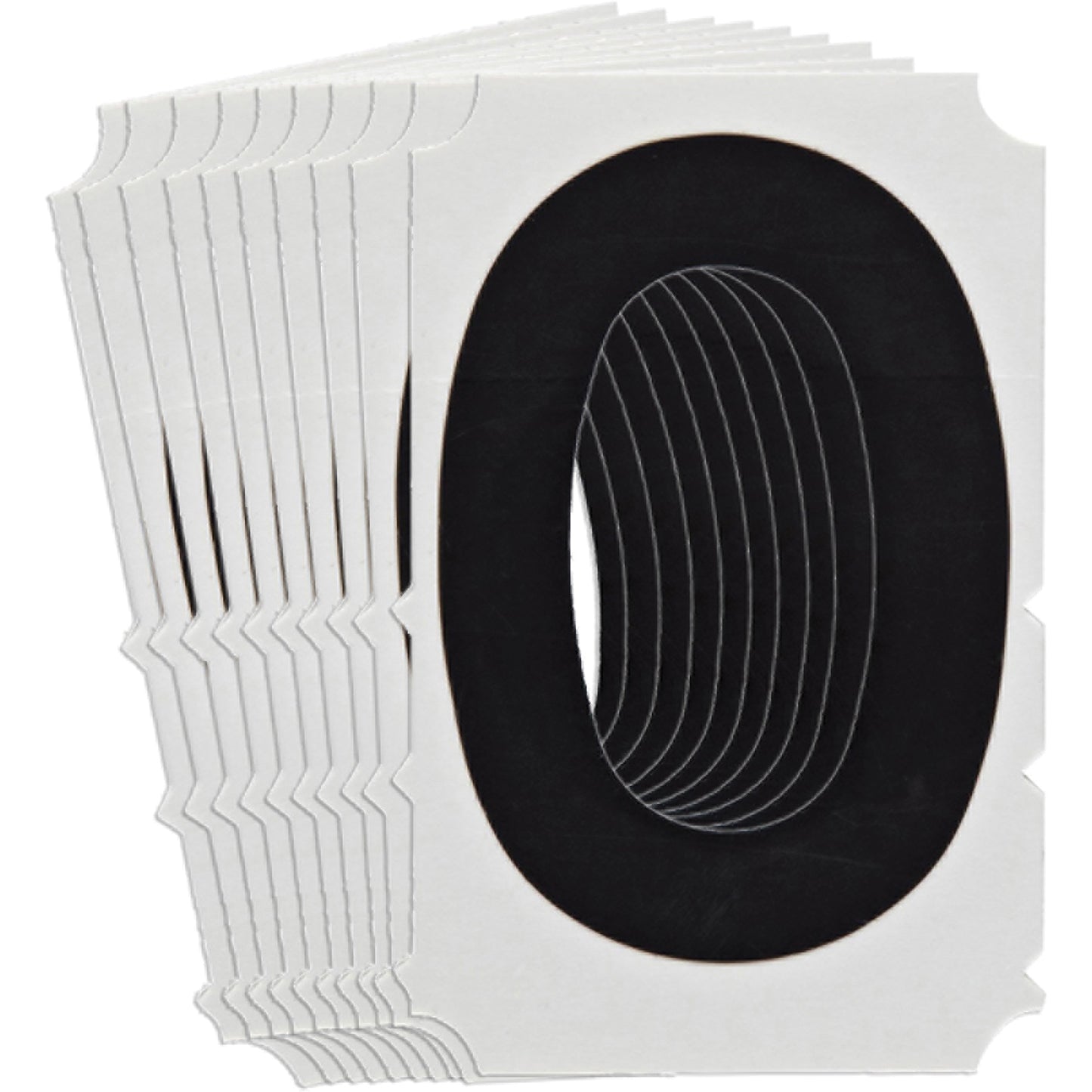 Brady Quick-Align® Individual Gothic Number & Letter Labels, O, 6" H, Black