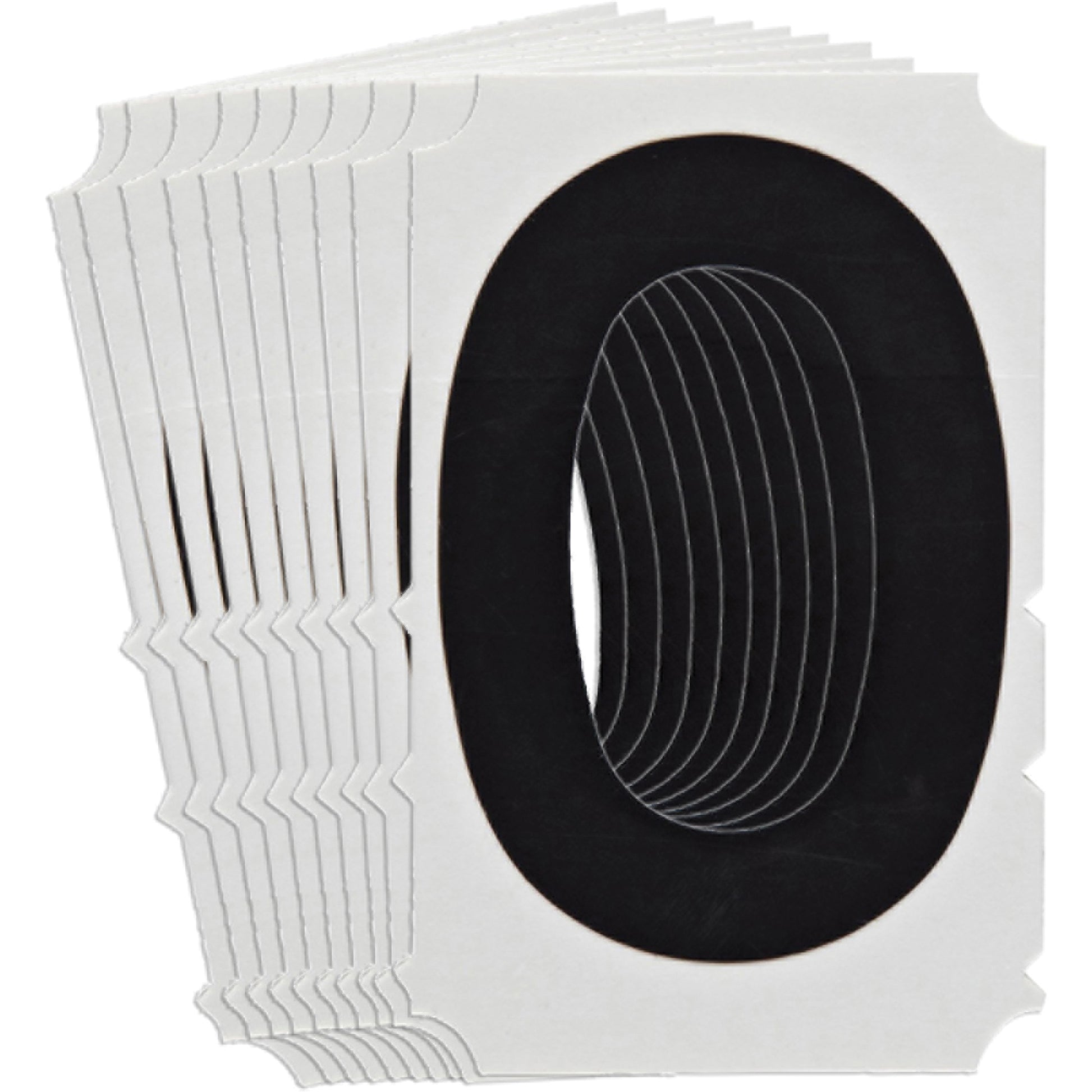 Brady Quick-Align® Individual Gothic Number & Letter Labels, O, 6" H, Black