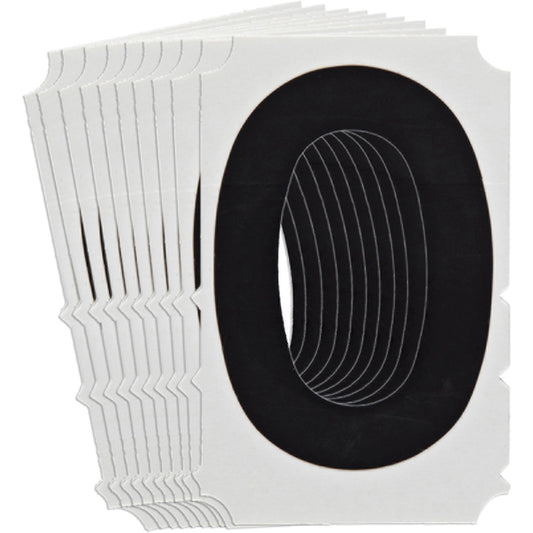 Brady Quick-Align® Individual Gothic Number & Letter Labels, O, 6" H, Black