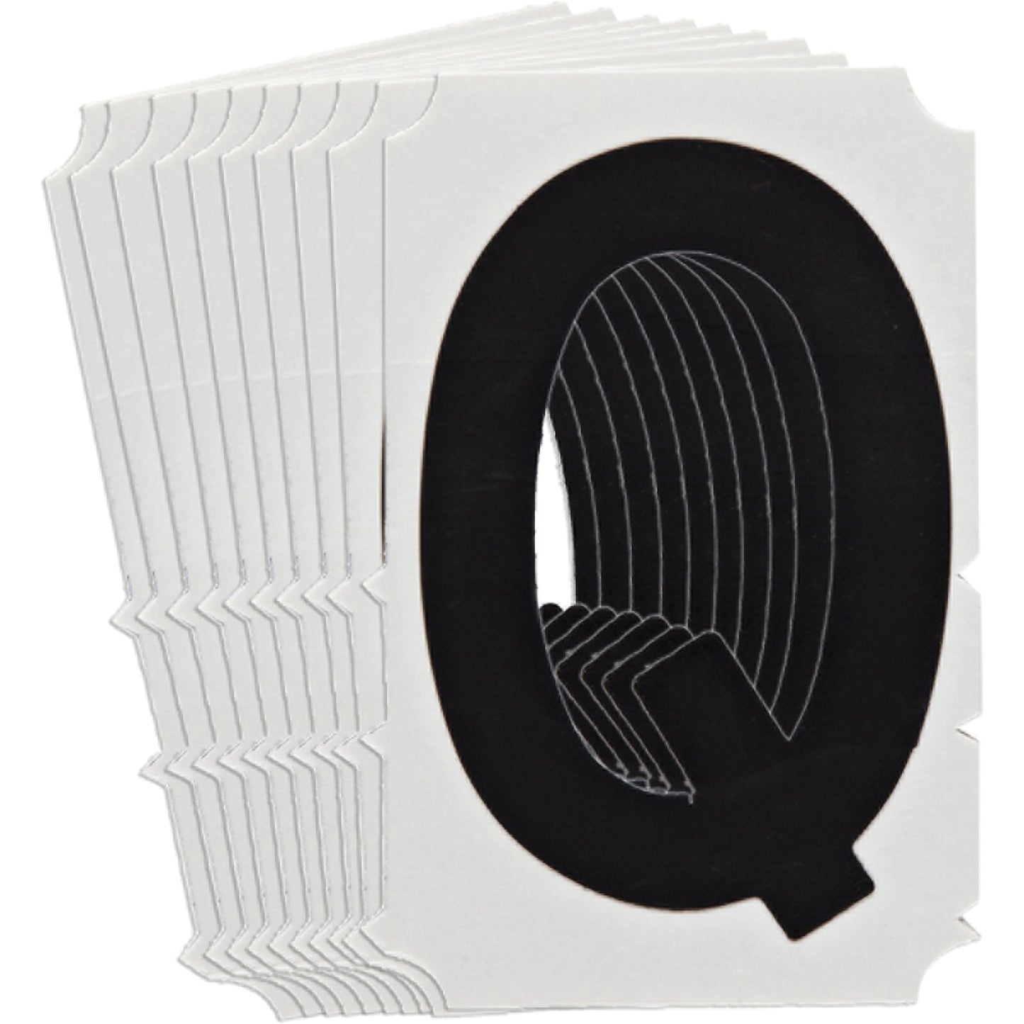 Brady Quick-Align® Individual Gothic Number & Letter Labels, Q, 6" H, Black