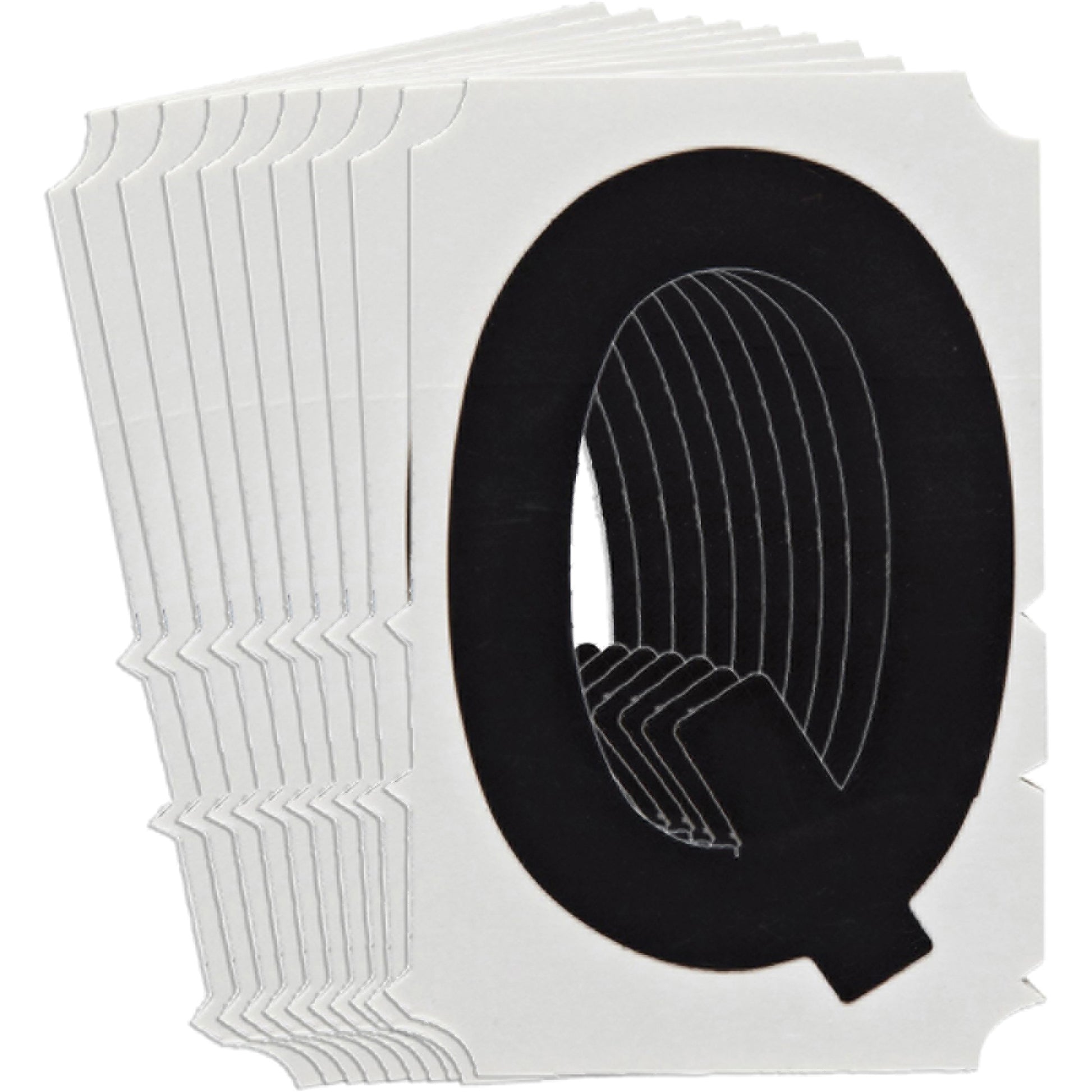 Brady Quick-Align® Individual Gothic Number & Letter Labels, Q, 6" H, Black