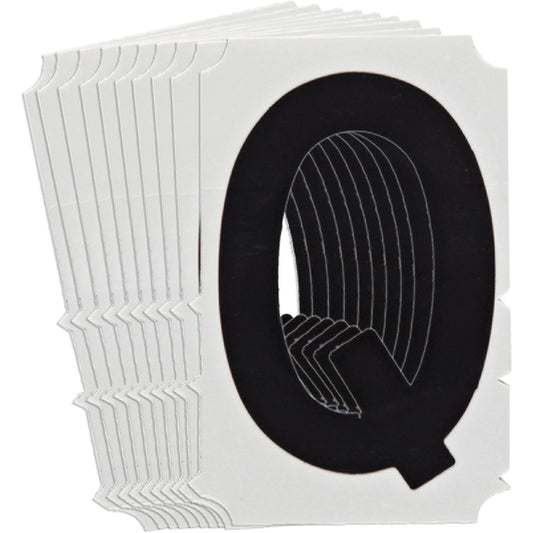Brady Quick-Align® Individual Gothic Number & Letter Labels, Q, 6" H, Black