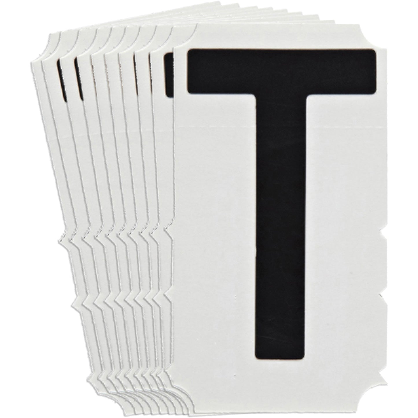 Brady Quick-Align® Individual Gothic Number & Letter Labels, T, 6" H, Black