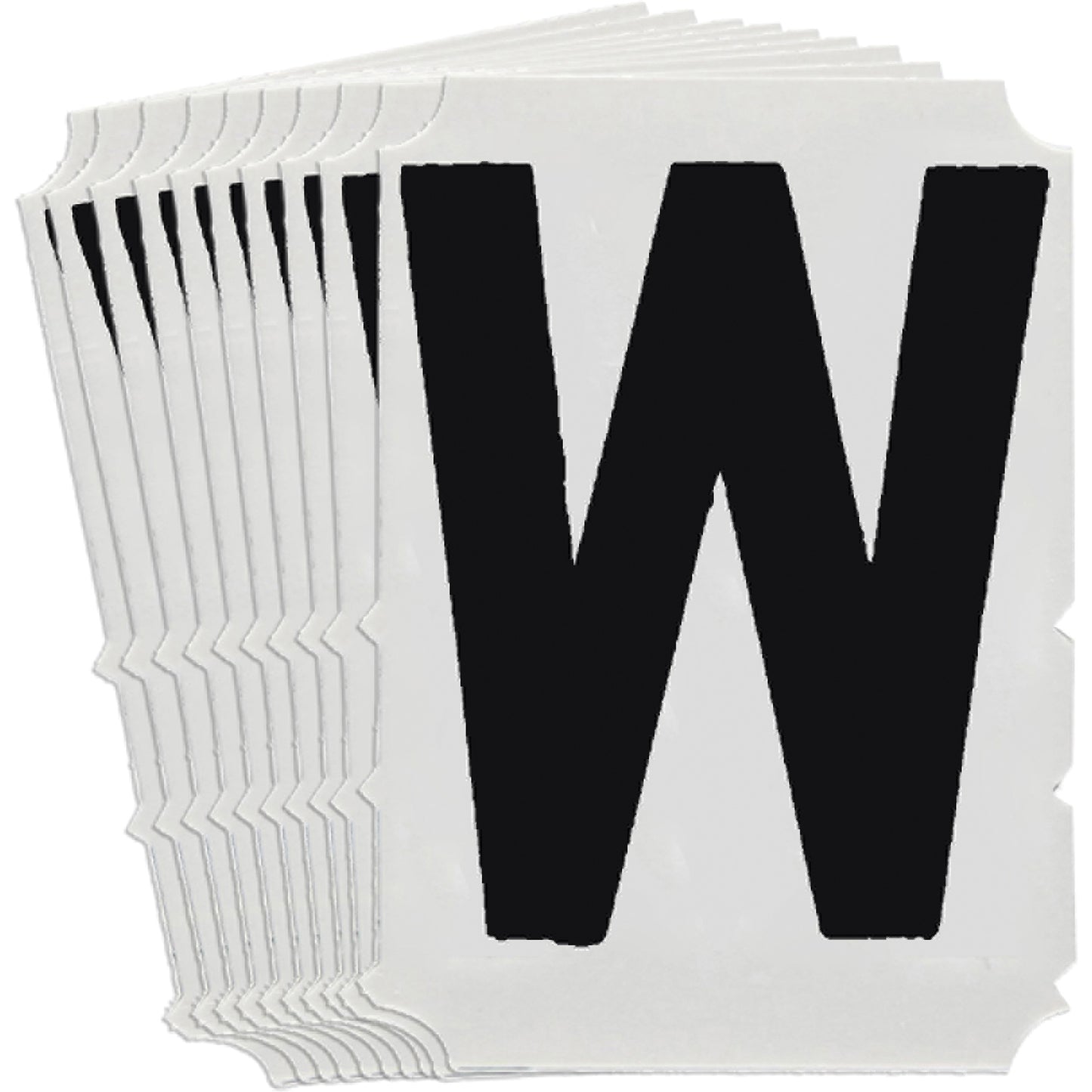 Brady Quick-Align® Individual Gothic Number & Letter Labels, W, 6" H, Black