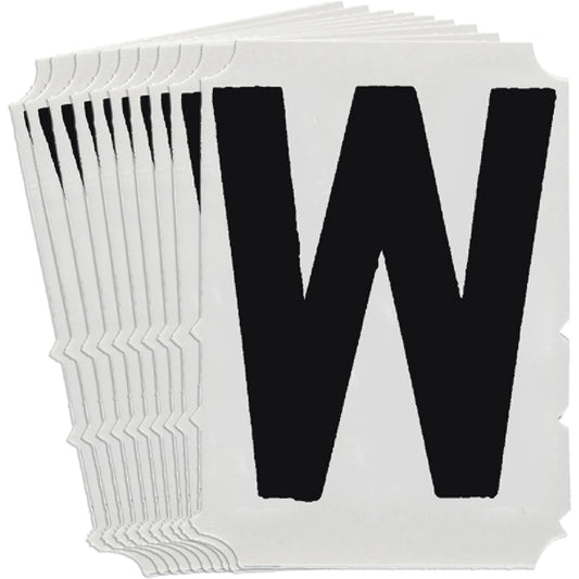 Brady Quick-Align® Individual Gothic Number & Letter Labels, W, 6" H, Black