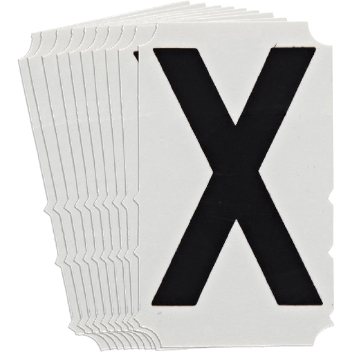 Brady Quick-Align® Individual Gothic Number & Letter Labels, X, 6" H, Black