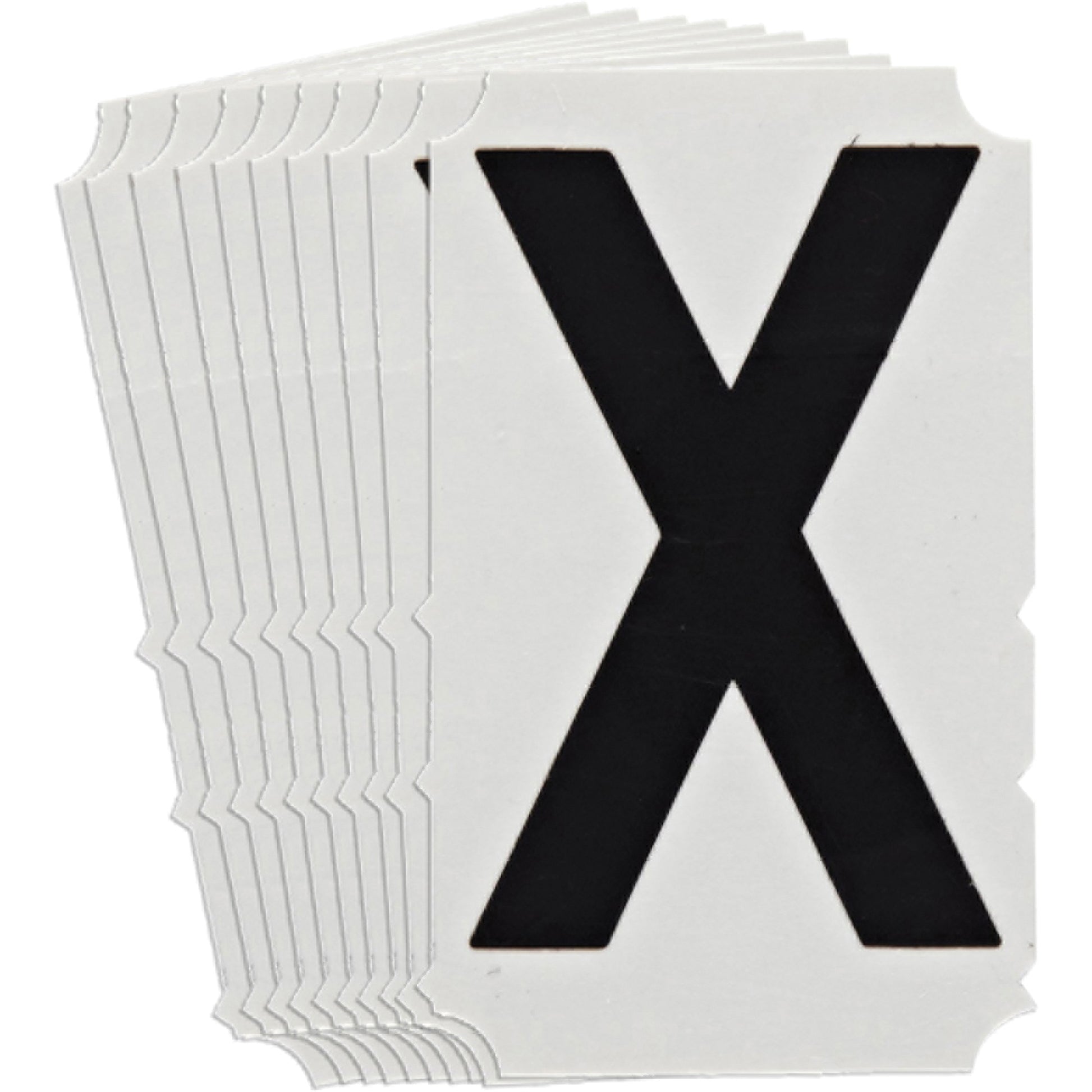 Brady Quick-Align® Individual Gothic Number & Letter Labels, X, 6" H, Black