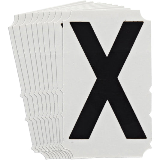 Brady Quick-Align® Individual Gothic Number & Letter Labels, X, 6" H, Black