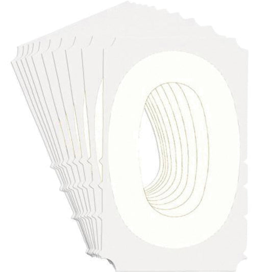 Brady Quick-Align® Individual Gothic Number and Letter Labels, 0, 6" H, White