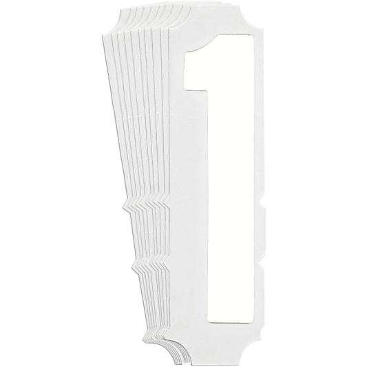 Brady Quick-Align® Individual Gothic Number and Letter Labels, 1, 6" H, White