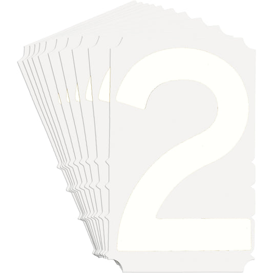 Brady Quick-Align® Individual Gothic Number and Letter Labels, 2, 6" H, White