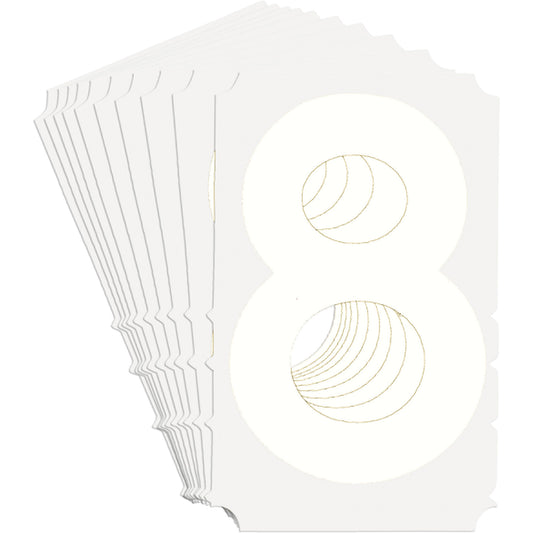 Brady Quick-Align® Individual Gothic Number and Letter Labels, 8, 6" H, White