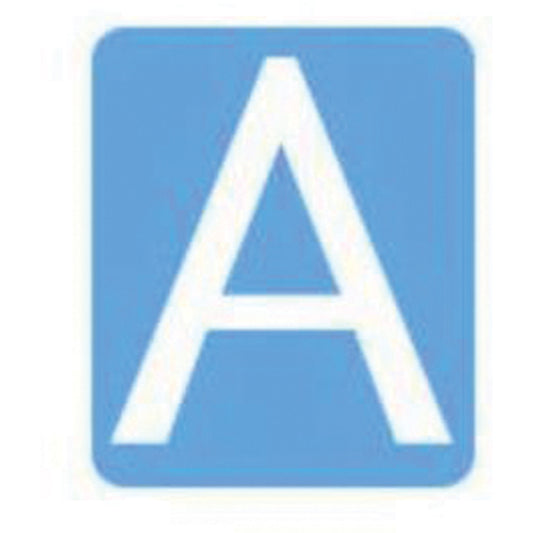 Brady Quick-Align® Individual Gothic Number and Letter Labels, A, 6" H, White