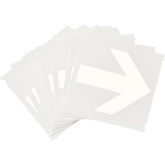 Brady Quick-Align® Individual Gothic Number and Letter Labels, Arrow Symbol, 6" H, White