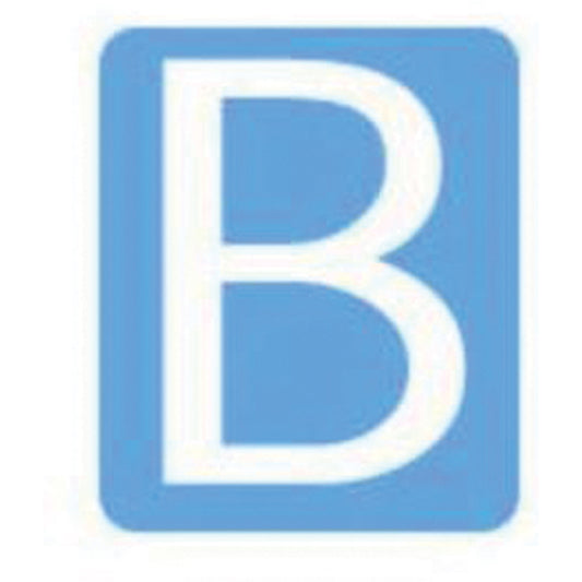 Brady Quick-Align® Individual Gothic Number and Letter Labels, B, 6" H, White