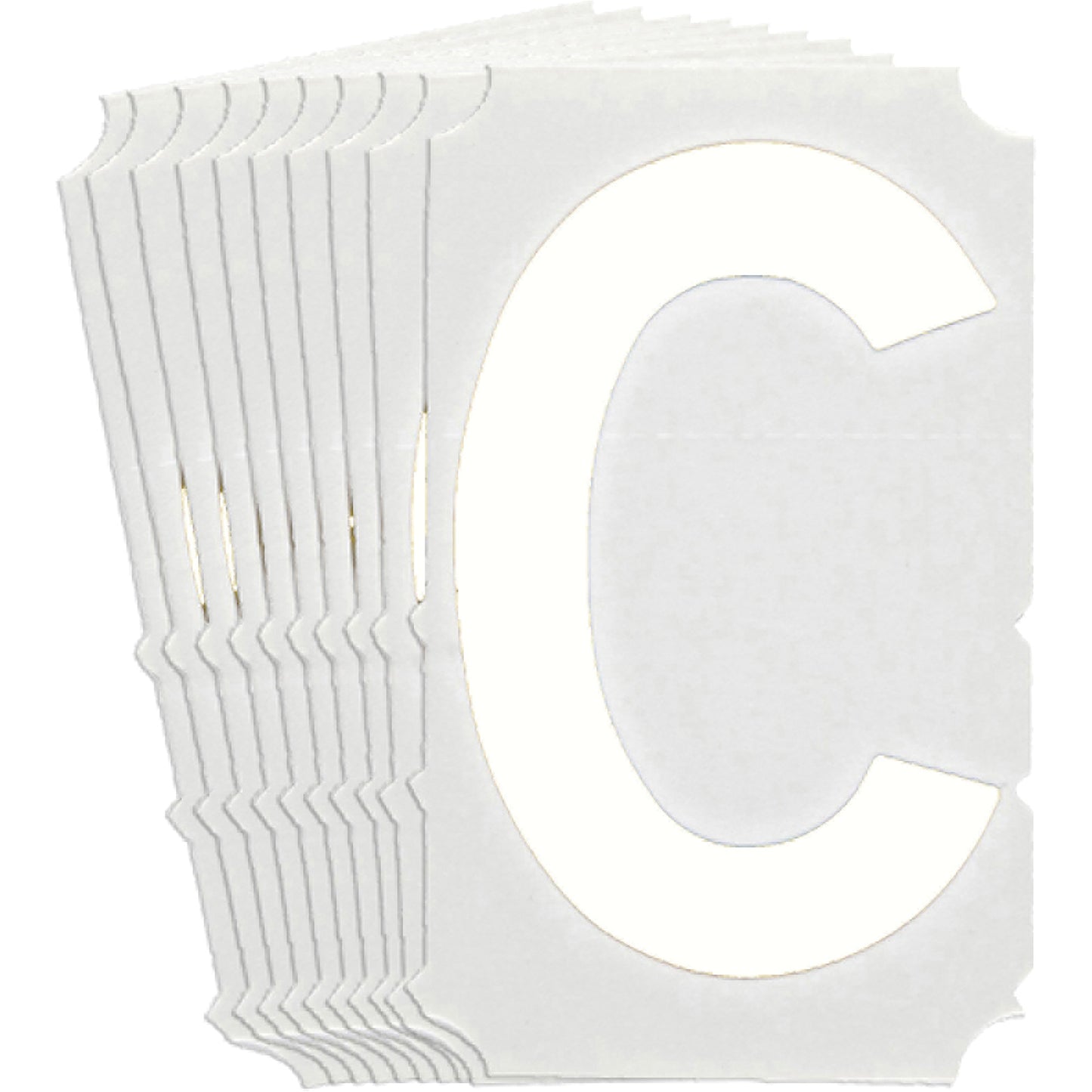 Brady Quick-Align® Individual Gothic Number and Letter Labels, C, 6" H, White