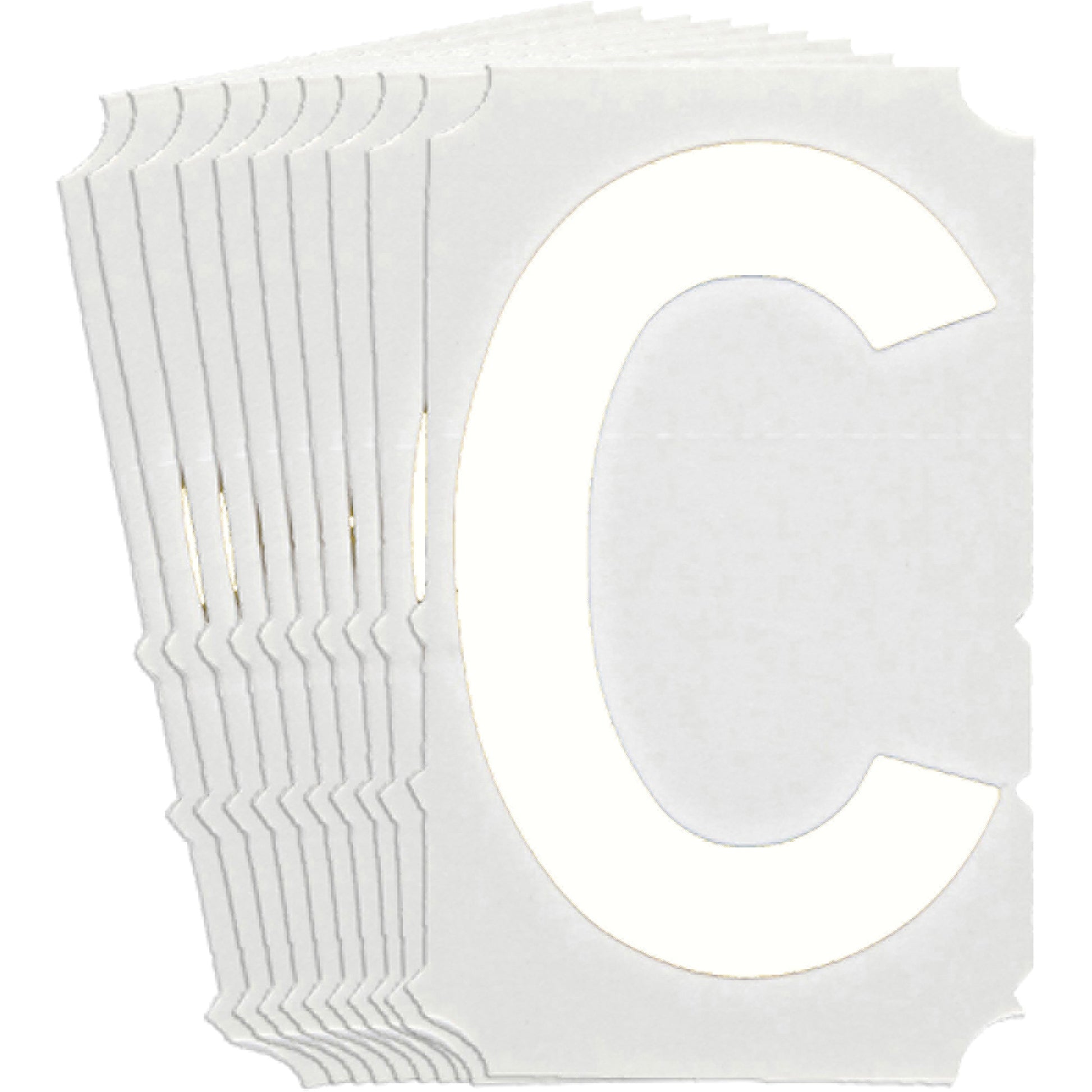 Brady Quick-Align® Individual Gothic Number and Letter Labels, C, 6" H, White