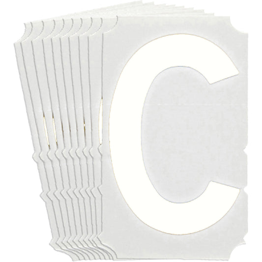 Brady Quick-Align® Individual Gothic Number and Letter Labels, C, 6" H, White