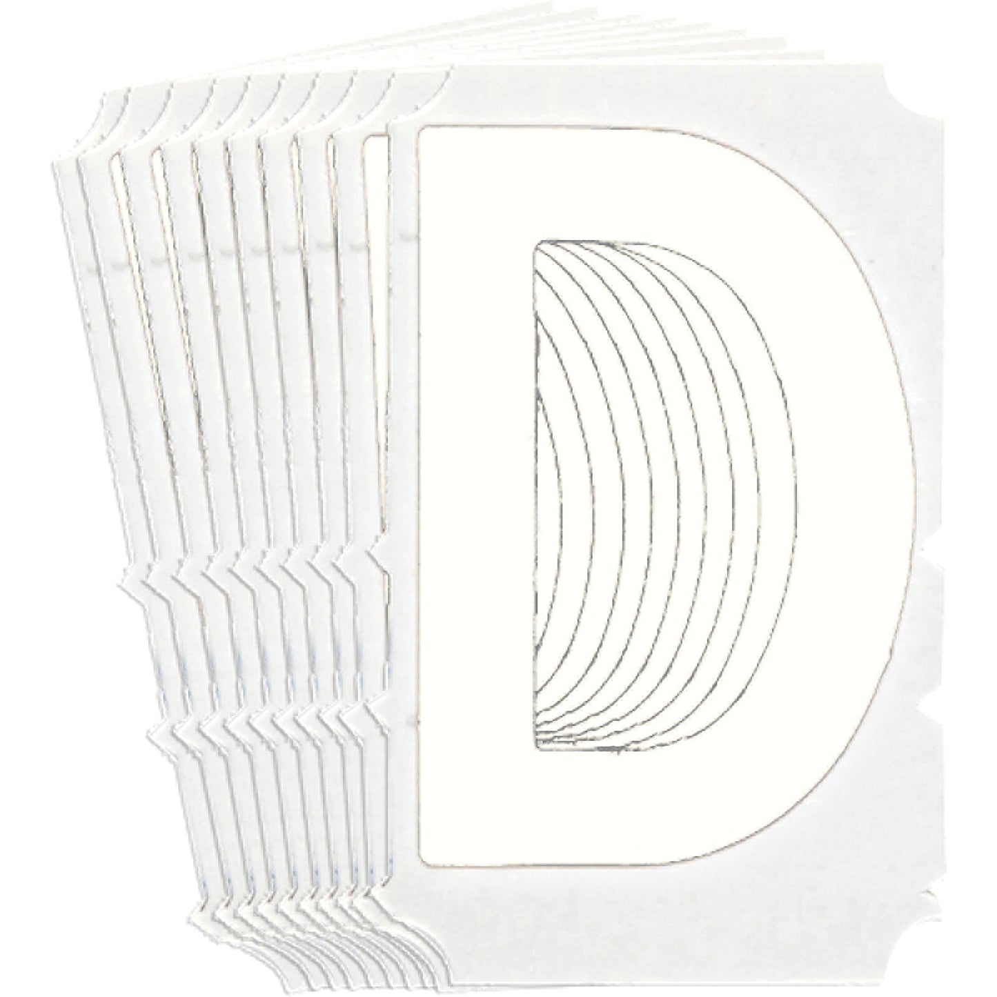 Brady Quick-Align® Individual Gothic Number and Letter Labels, D, 6" H, White
