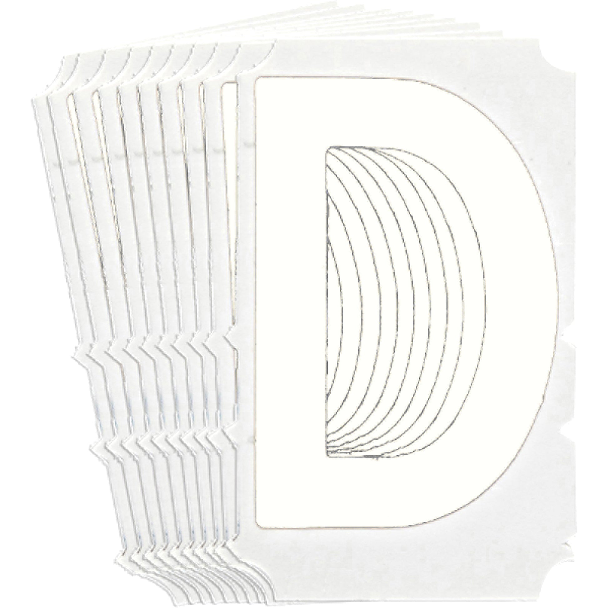 Brady Quick-Align® Individual Gothic Number and Letter Labels, D, 6" H, White