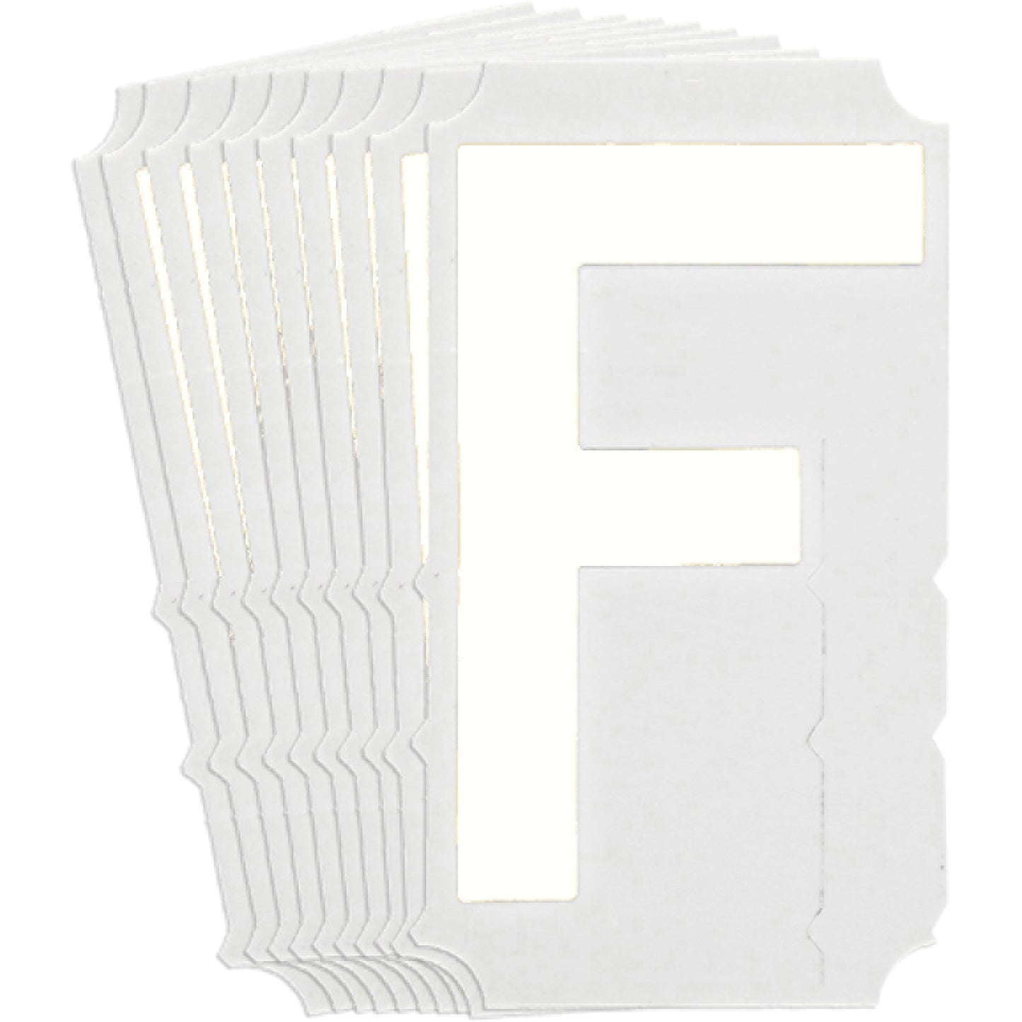Brady Quick-Align® Individual Gothic Number and Letter Labels, F, 6" H, White