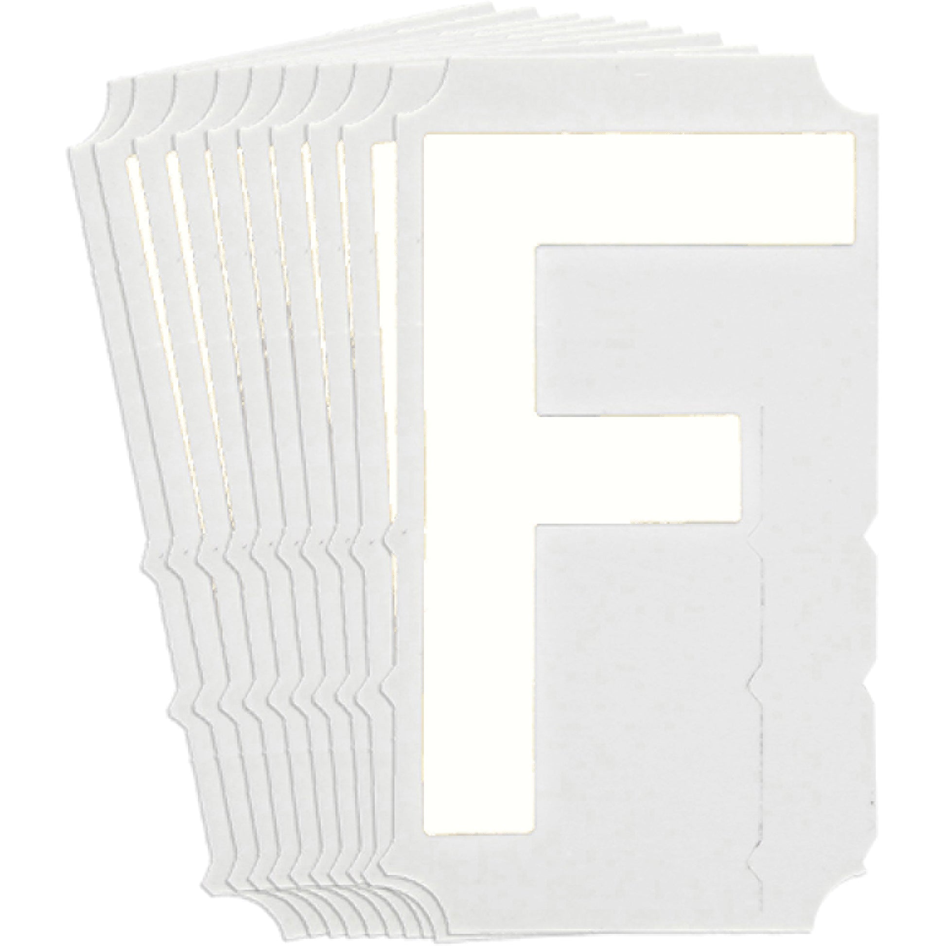 Brady Quick-Align® Individual Gothic Number and Letter Labels, F, 6" H, White
