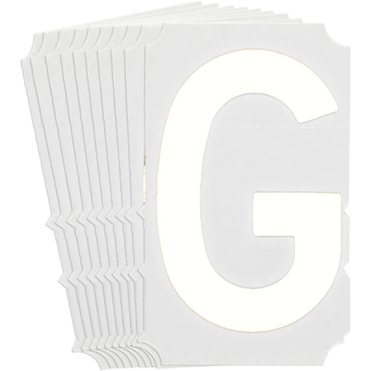 Brady Quick-Align® Individual Gothic Number and Letter Labels, G, 6" H, White