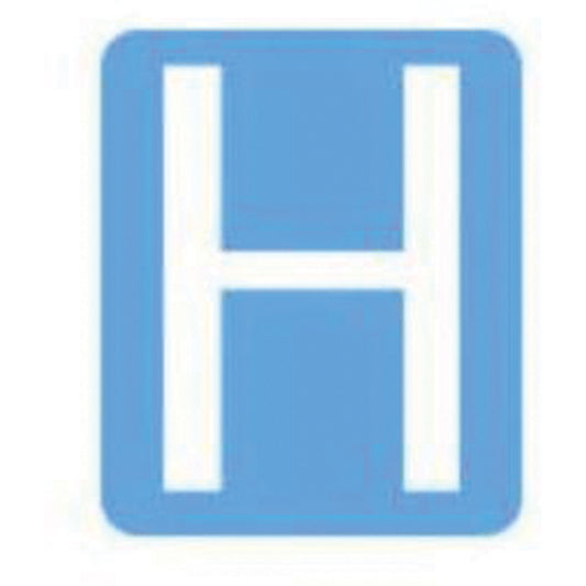 Brady Quick-Align®Individual Gothic Number and Letter Labels, H, 6" H, White