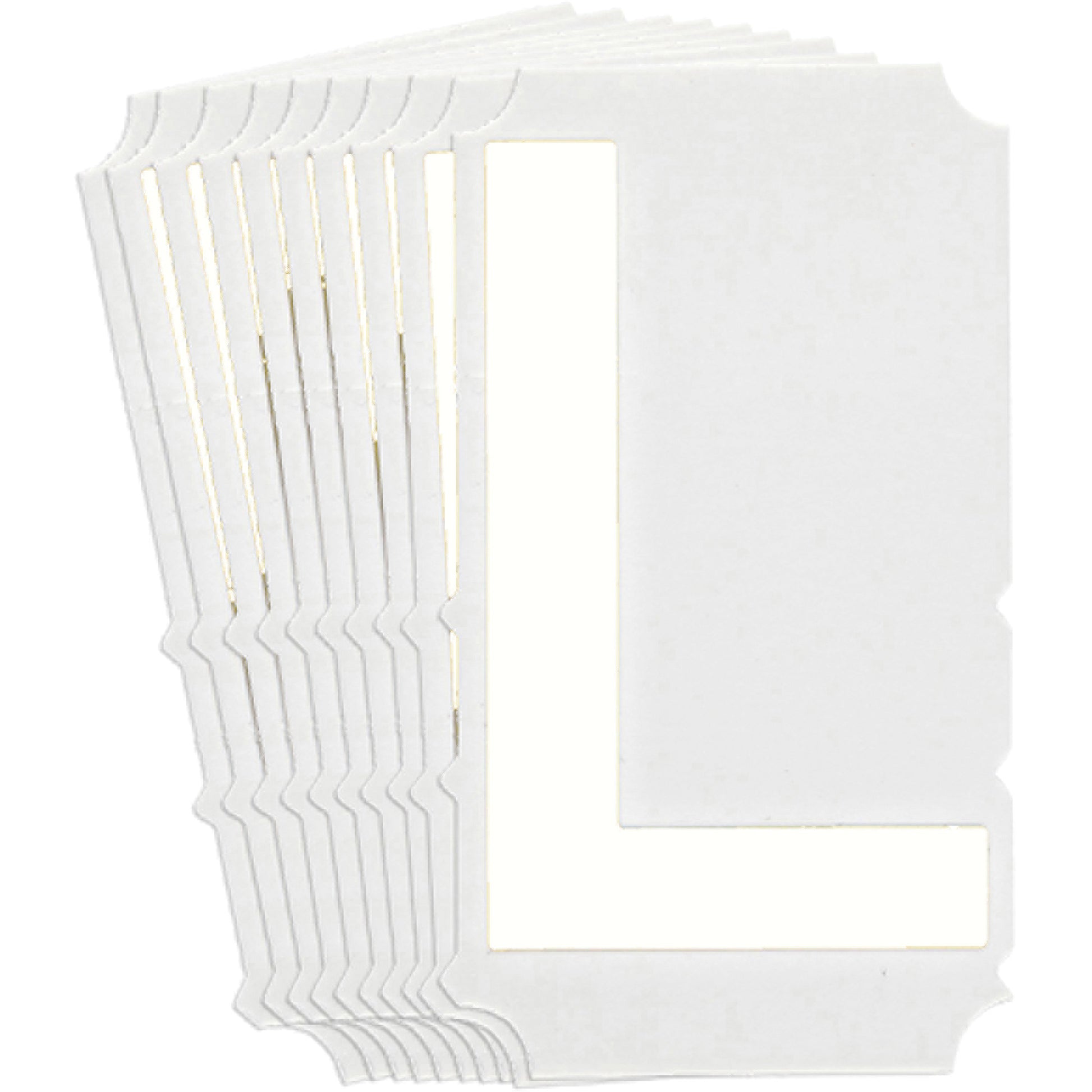 Brady Quick-Align®Individual Gothic Number and Letter Labels, L, 6" H, White
