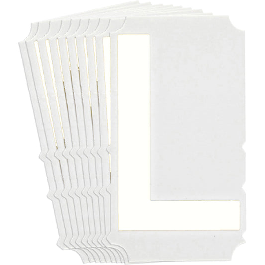 Brady Quick-Align®Individual Gothic Number and Letter Labels, L, 6" H, White