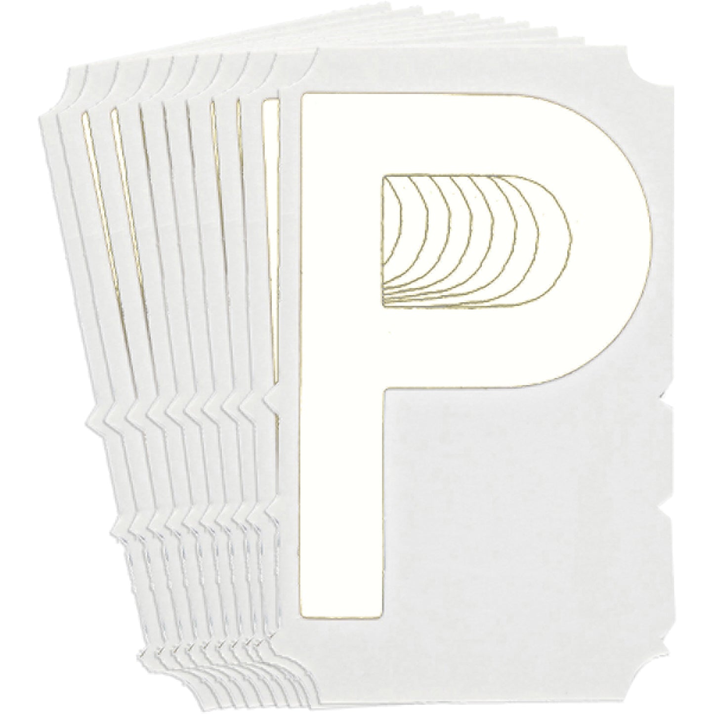 Brady Quick-Align® Individual Gothic Number & Letter Labels, P, 6" H, White