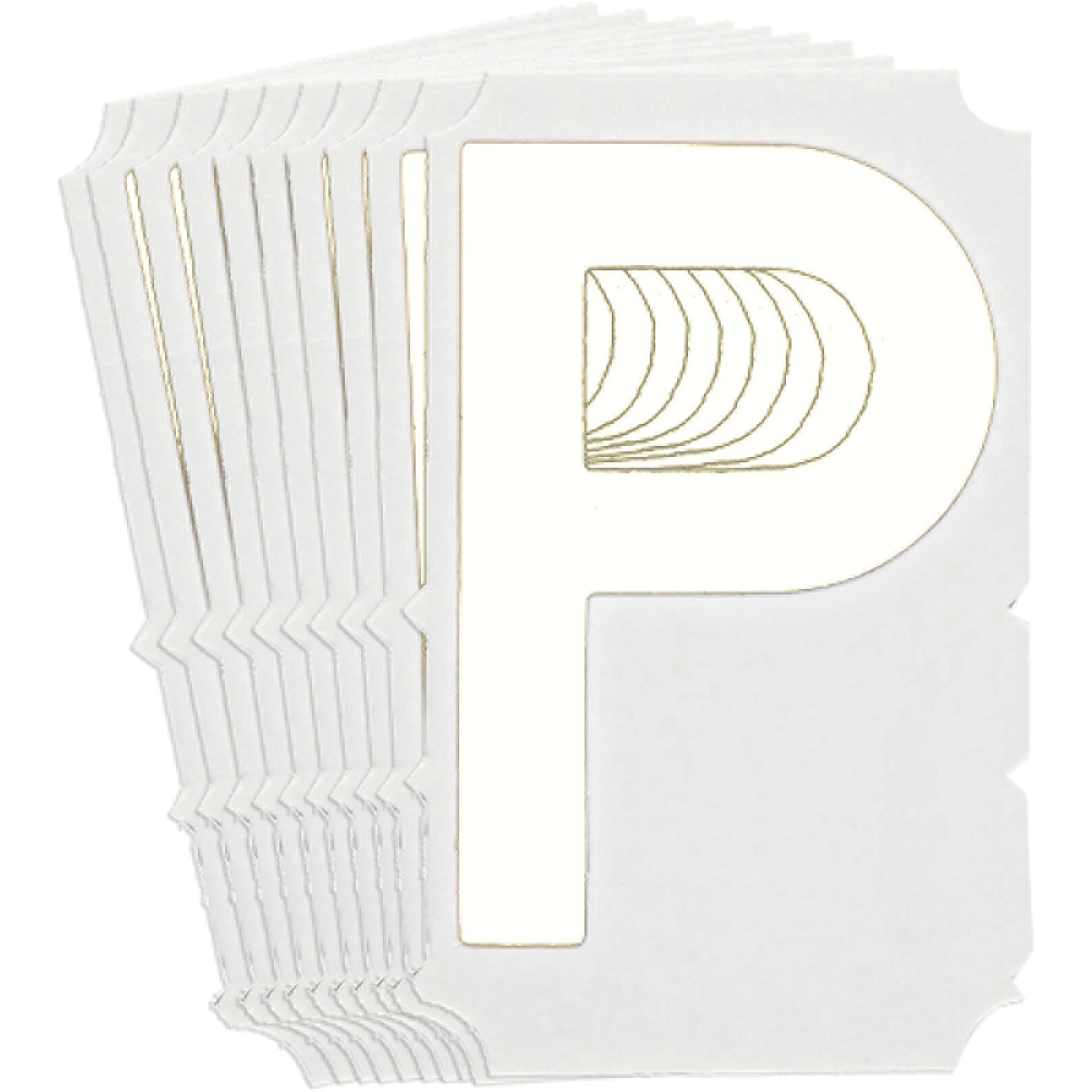 Brady Quick-Align® Individual Gothic Number & Letter Labels, P, 6" H, White