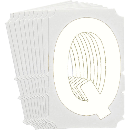 Brady Quick-Align® Individual Gothic Number & Letter Labels, Q, 6" H, White