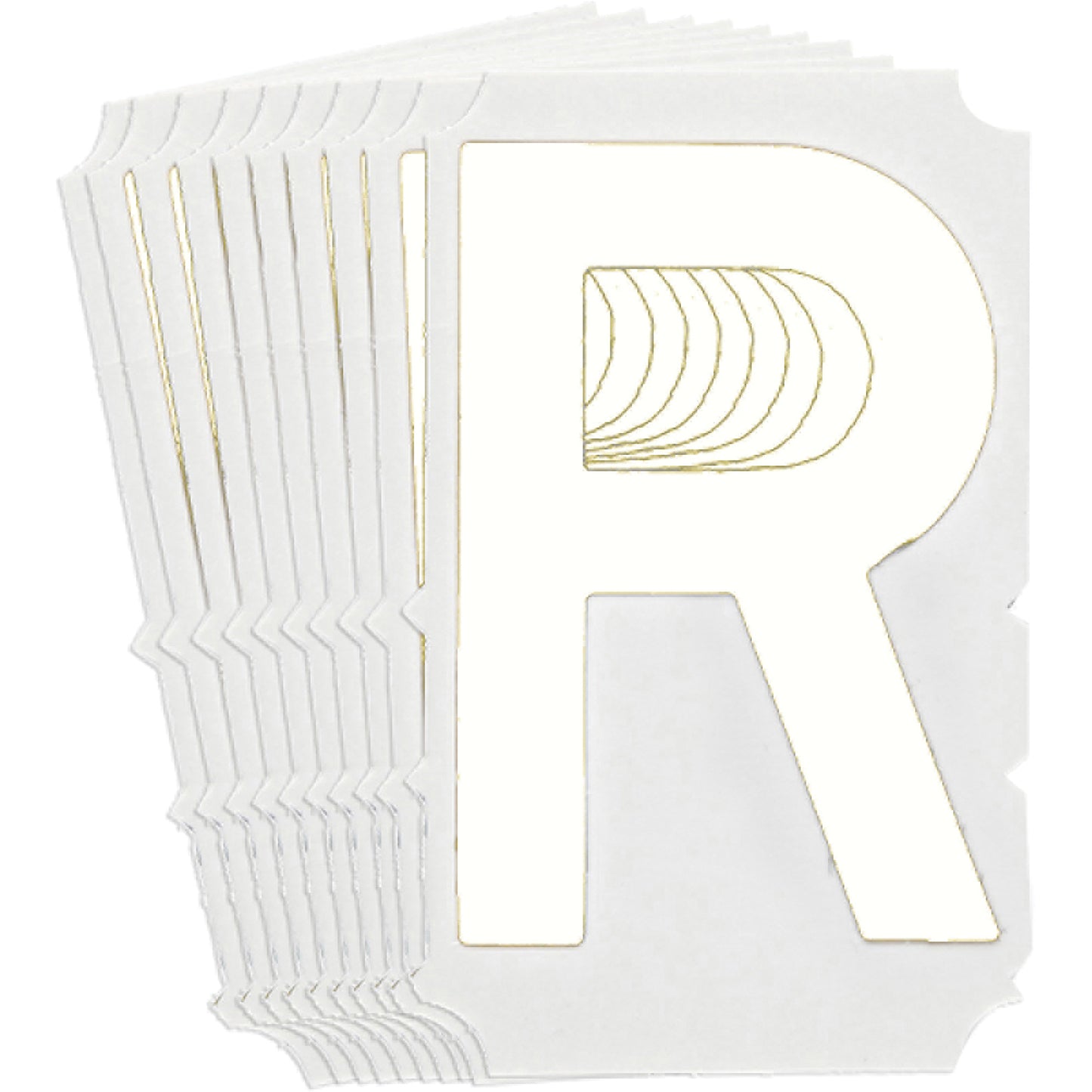Brady Quick-Align® Individual Gothic Number & Letter Labels, R, 6" H, White