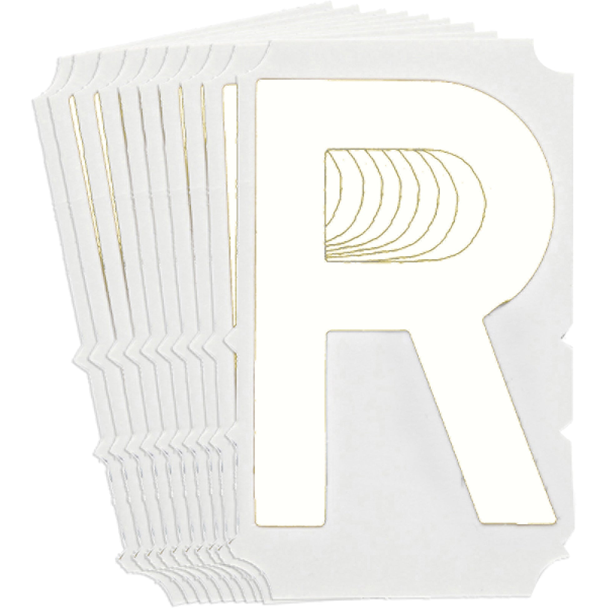 Brady Quick-Align® Individual Gothic Number & Letter Labels, R, 6" H, White