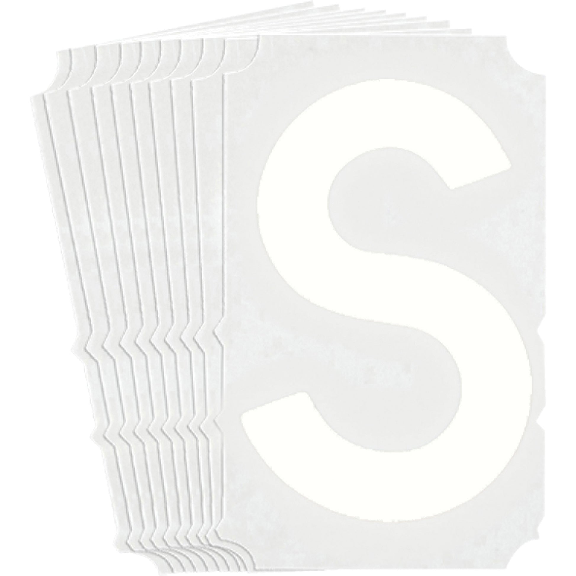 Brady Quick-Align® Individual Gothic Number & Letter Labels, S, 6" H, White