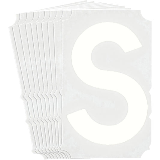 Brady Quick-Align® Individual Gothic Number & Letter Labels, S, 6" H, White