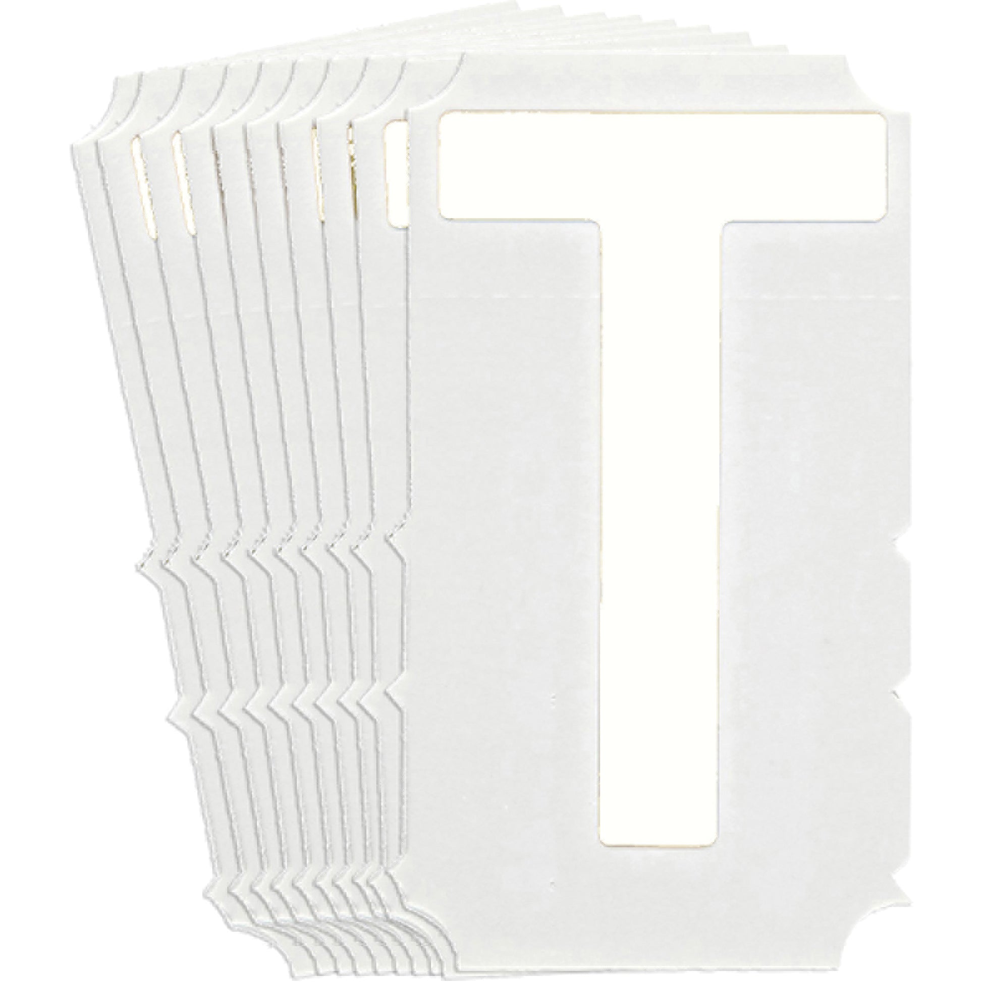 Brady Quick-Align® Individual Gothic Number & Letter Labels, T, 6" H, White