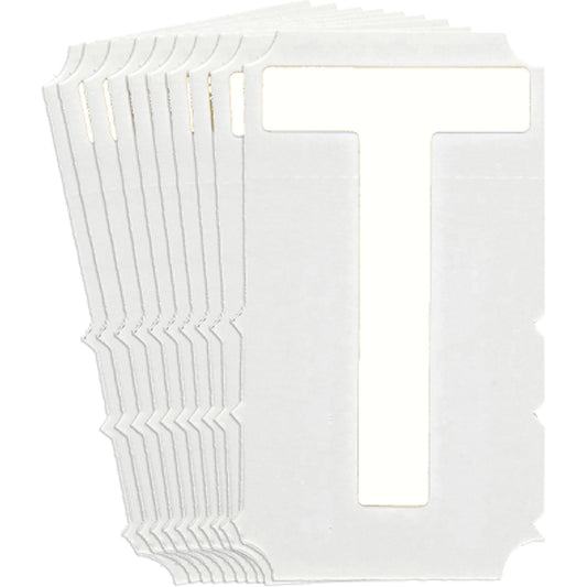 Brady Quick-Align® Individual Gothic Number & Letter Labels, T, 6" H, White