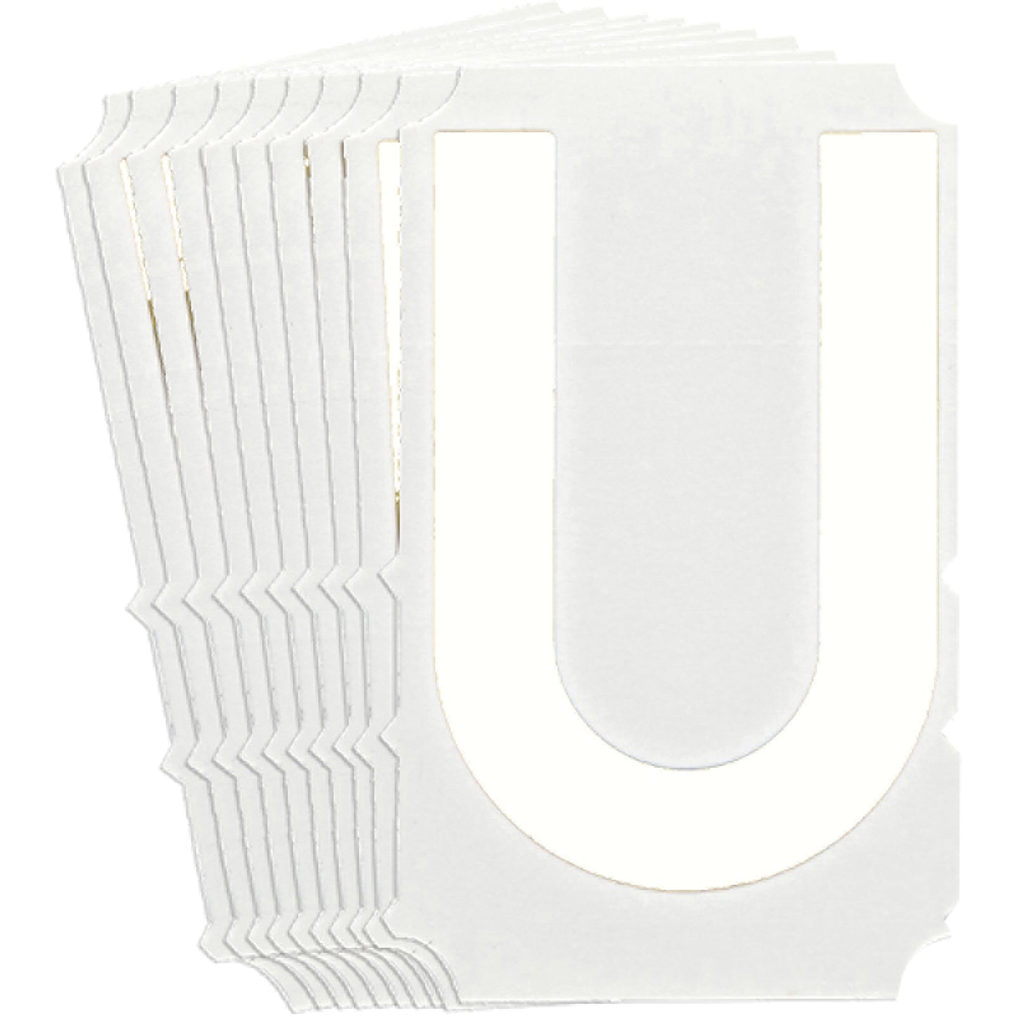 Brady Quick-Align® Individual Gothic Number & Letter Labels, U, 6" H, White