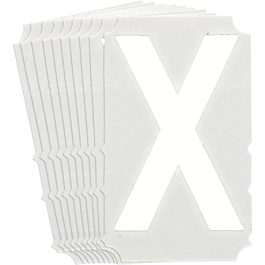 Brady Quick-Align® Individual Gothic Number & Letter Labels, X, 6" H, White