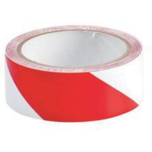 Brady Marking Tape, 1.5" x 54', Vinyl, Red and White