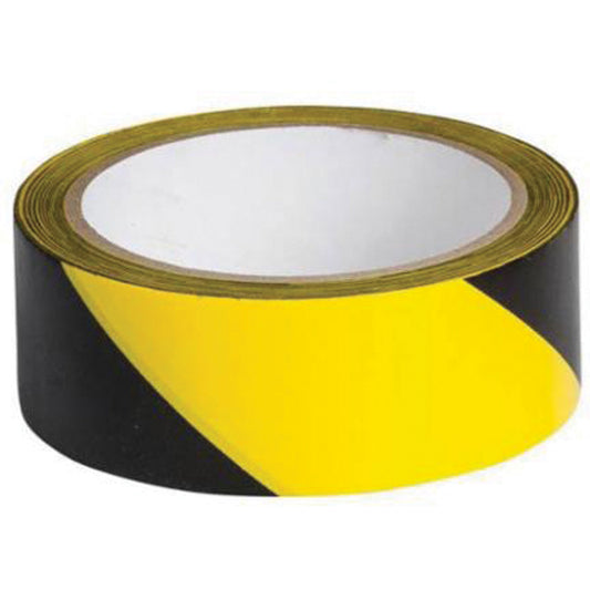 Brady Marking Tape, 1.5" x 54', Vinyl, Black and Yellow