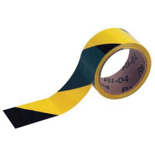 Brady Marking Tape, 2" x 54', Vinyl, Black and Yellow