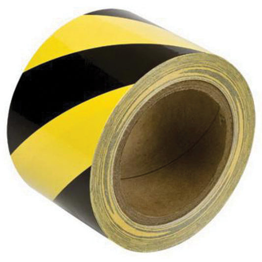 Brady Marking Tape, 3" x 60', Vinyl, Black and Yellow
